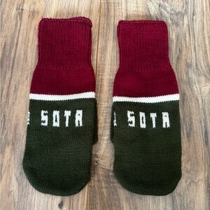 SOTA Clothing Maroon and Green Mittens